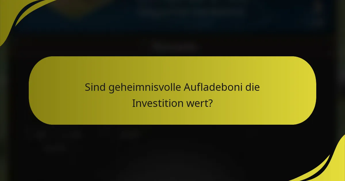 Sind geheimnisvolle Aufladeboni die Investition wert?