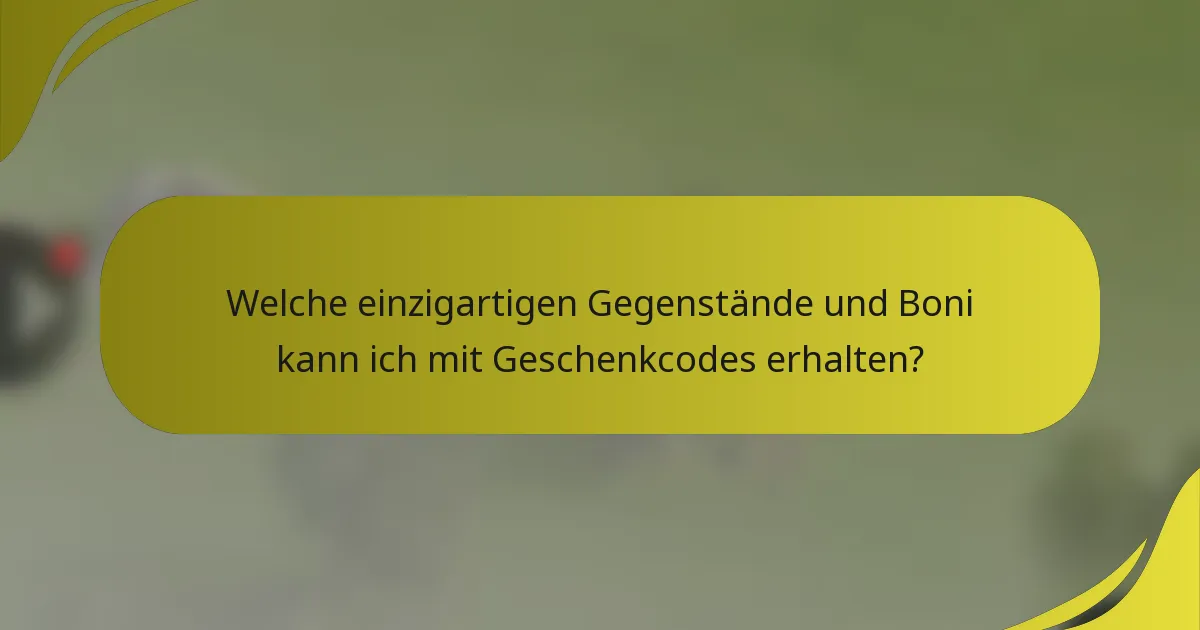Welche einzigartigen Gegenstände und Boni kann ich mit Geschenkcodes erhalten?