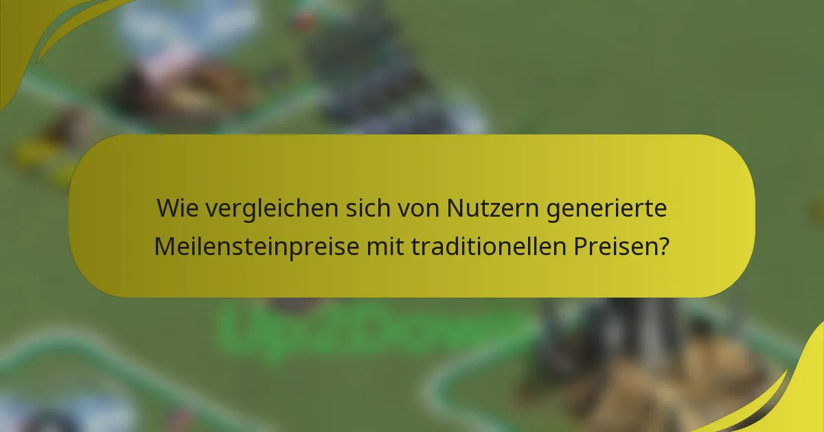 Wie vergleichen sich von Nutzern generierte Meilensteinpreise mit traditionellen Preisen?